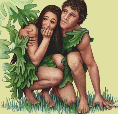 Adán y Eva se escondieron de Dios.