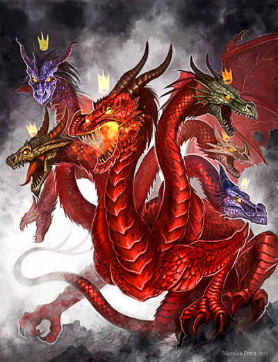 dragon satanas diez cuernos