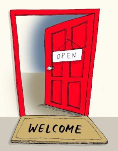 Puerta abierta entrada