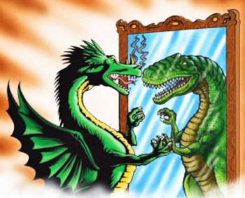dragon en el espejo es un dinosaurio