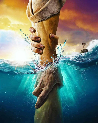 Jesús salva a Pedro