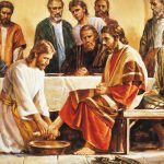 Jesus lavando pies apostoles