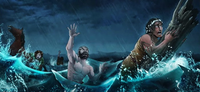 Noe Arca Lluvia gente animales muerte Diluvio