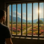 Hombre en prisión lejos de las bendiciones