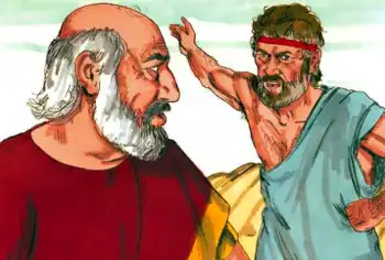 Laban y Jacob discuten