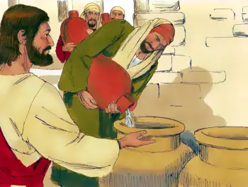 Jesús convierte el agua en vino