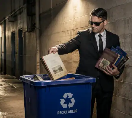 Hombre tirando libros